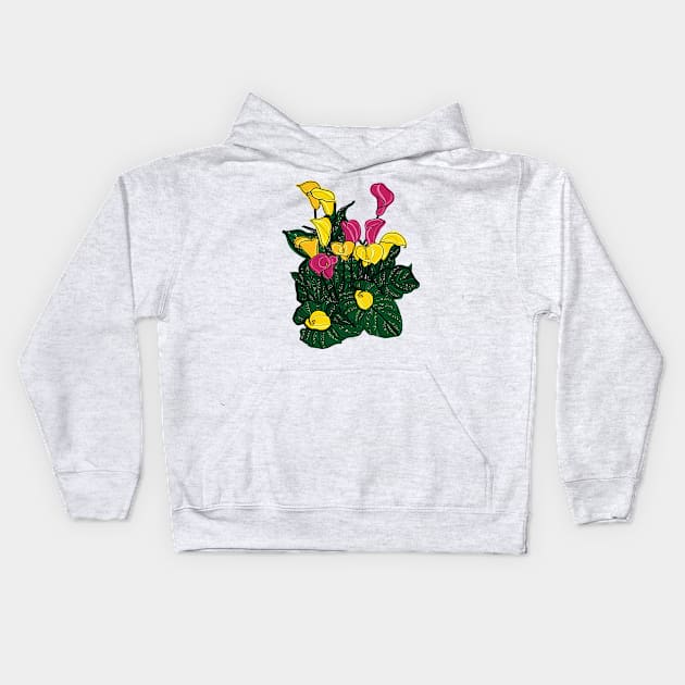 Calla Lilies Kids Hoodie by CindyS